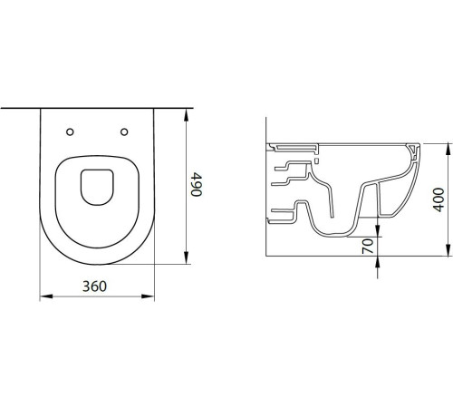 Чаша подвесного унитаза Allen Brau Priority 4.31002.AN антрацит