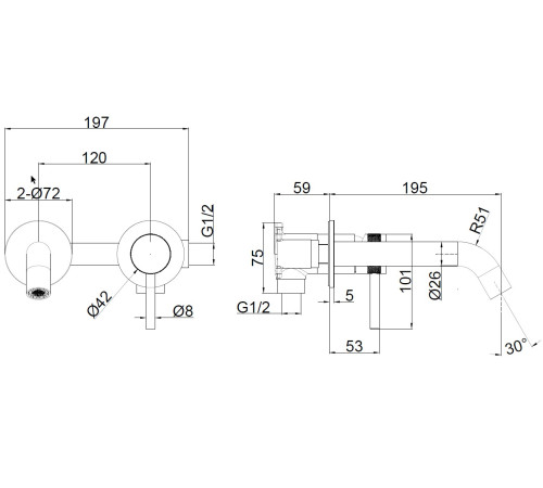Смеситель для раковины Allen Brau Priority 5.31030-MG (с внутренней частью) графит браш