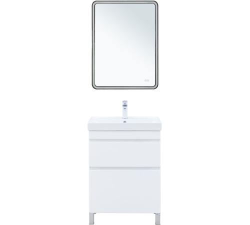 Тумба под раковину Aquanet Слим 60 напольная, белый сатин