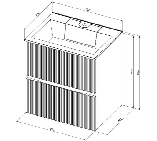 Тумба под раковину Aquanet Джейн 60 мисти грин
