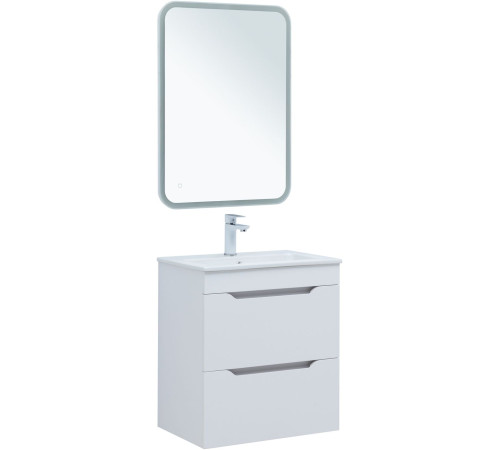 Тумба под раковину Aquanet Практика 60 белый матовый (2 ящика)