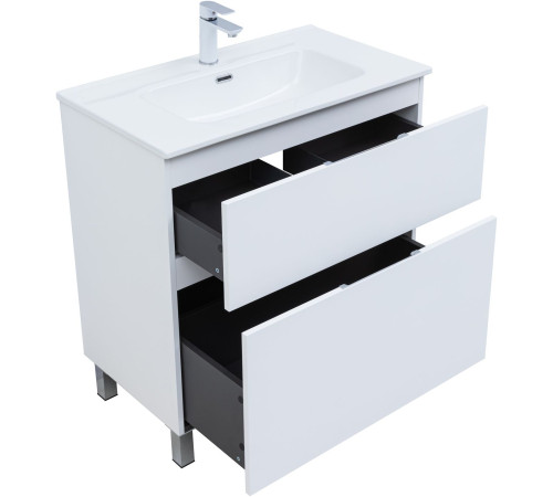 Тумба под раковину Aquanet Алвита New 80 напольная, белый матовый