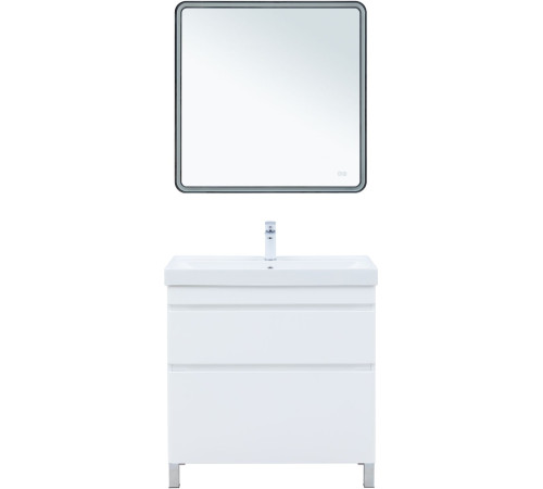 Тумба под раковину Aquanet Слим 80 напольная, белый сатин