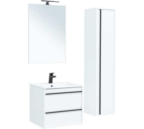 Зеркало Aquanet Lino 60 белый матовый