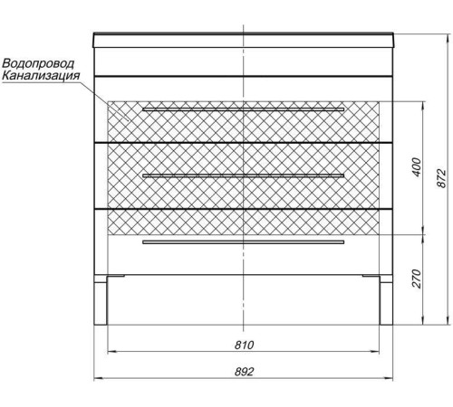 Тумба с раковиной Aquanet Верона 90 белый (напольная 1 ящик 2 дверцы)