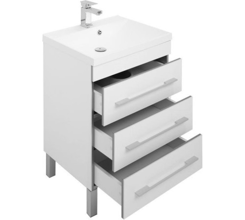 Тумба с раковиной Aquanet Верона 60 белый (напольная 3 ящика)