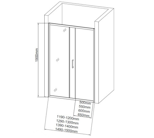 Душевая дверь Aquanet SD-1000A 100, прозрачное стекло