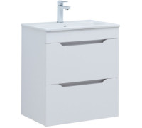 Тумба под раковину Aquanet Практика 60 белый матовый (2 ящика)