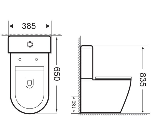 Сливной бачок Aquanet Cetus-C2 BL-102N-TPT