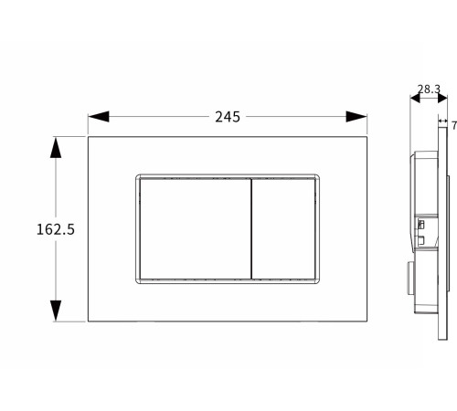 Клавиша смыва Allen Brau EVO S 9.2EV01.31 черный матовый