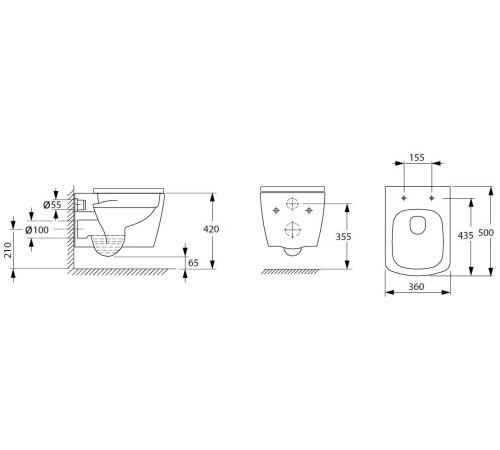 Чаша подвесного унитаза Allen Brau Liberty 4.33004.20 белый глянец