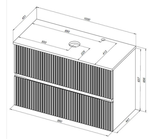 Тумба под раковину Aquanet Джейн 100 маренго
