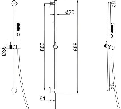 Душевой гарнитур Allen Brau Priority 5.31010-31 черный матовый