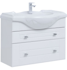 Тумба под раковину Aquanet Рондо 85 белый глянец