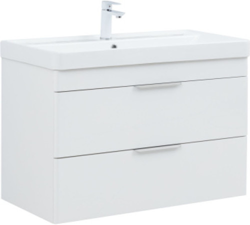 Тумба под раковину Aquanet Ирис New 90 белый глянец