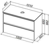 Столешница Allen Brau Activity 100 1.35024.ST акриловый камень сатин