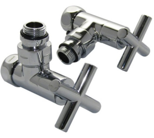 Вентиль для полотенцесушителя Aquanet 3/4" x 1/2"г/ш, угловой крест, отражатель SMT8200SCH0405/2C