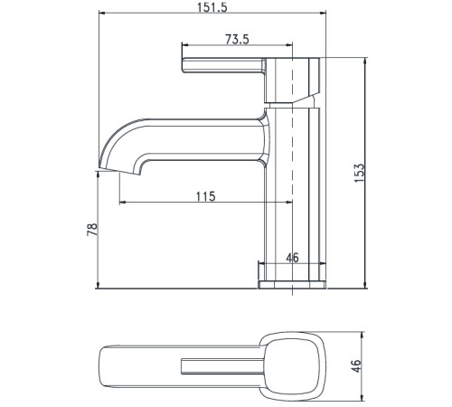 Смеситель для раковины Aquanet Minima AF130-10C