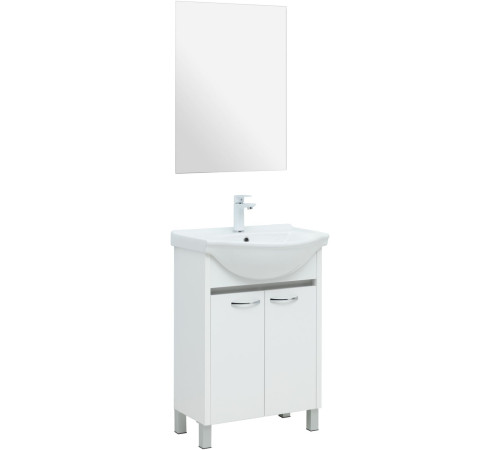 Тумба под раковину Aquanet Донна 60 белый глянец