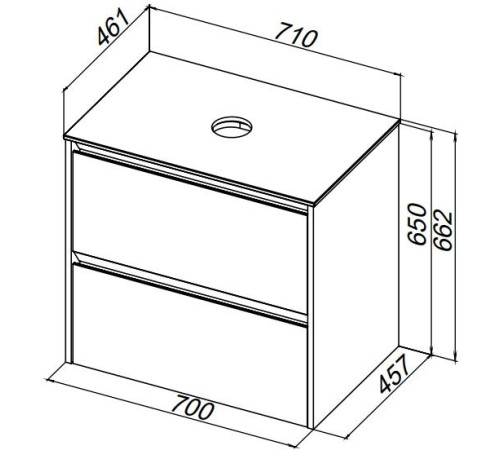 Тумба под раковину Allen Brau Activity 70 1.34003.WM белый матовый/черный браш
