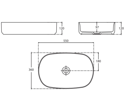 Раковина накладная Allen Brau Fantasy 55 4.11022.AN антрацит