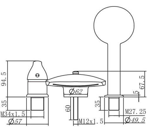 Смеситель на борт ванны Aquanet Practic 2 AF111-63B