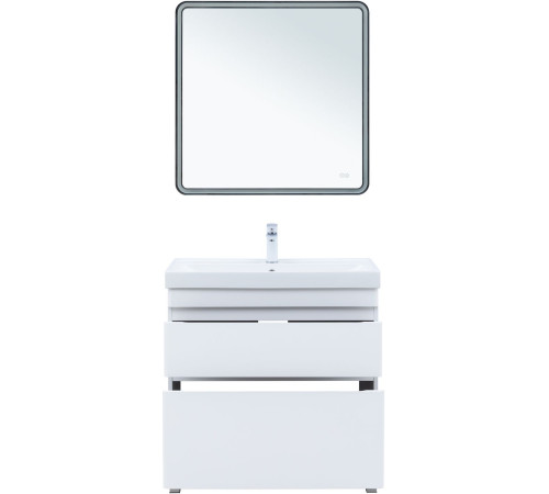 Тумба под раковину Aquanet Слим 80 напольная, белый сатин