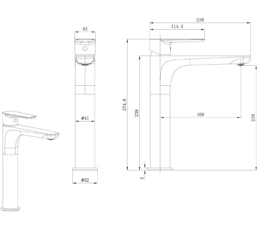 Смеситель для раковины Allen Brau Eclipse 2.0 5.E1A02-00 хром