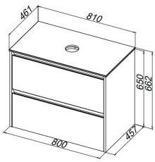 Столешница Allen Brau Activity 80 1.35022.ST акриловый камень сатин