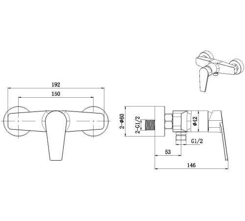 Смеситель для душа Allen Brau Eclipse 5.E1004-00 хром