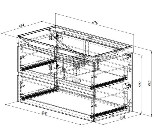 Тумба под раковину Aquanet Вега 2.0 90 мисти грин