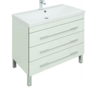 Тумба с раковиной Aquanet Верона 90 белый (напольная 3 ящика)