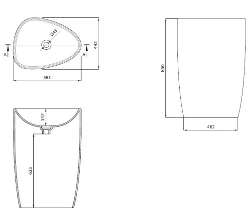 Раковина напольная Allen Brau Infinity 4.21016.20 белый глянец