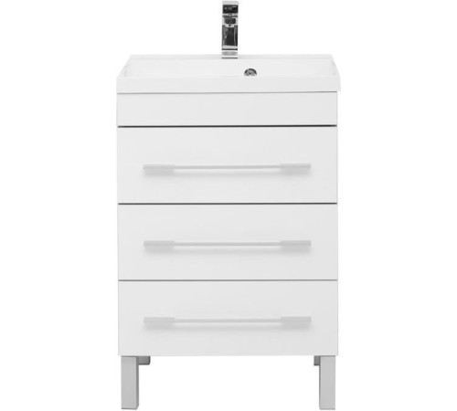 Тумба с раковиной Aquanet Верона 60 белый (напольная 3 ящика)