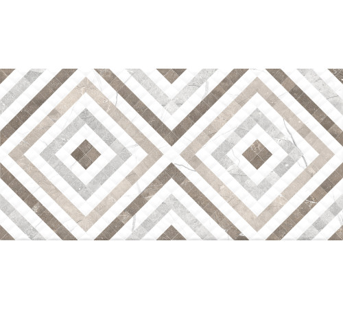 GT123VG Плитка настенная Siluet белая орнамент глянцевая 25x50