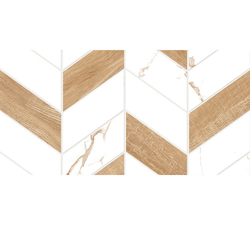 GT128VG Плитка настенная Marmaris белая геометрия матовая 25x50