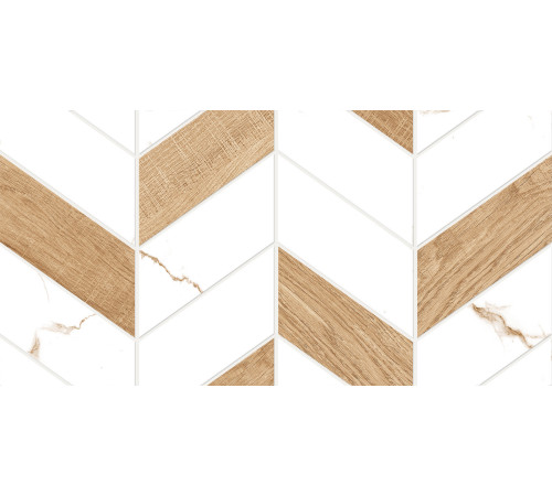 GT128VG Плитка настенная Marmaris белая геометрия матовая 25x50